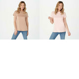 NWT Isaac Mizrahi Live! Essentials Pima Cotton Crew Neck Swing Tee. A378936 XS M