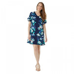 Isaac Mizrahi Live! Women's Floral Printed Stretch Crepe Woven Swing Dress