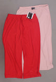 Antthony Women's 2 Pack Knit Cropped Pants Red / Pink Petite Large