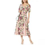 Nina Leonard Women's Petite Nicole Belted Midi Dress With Godet Detail