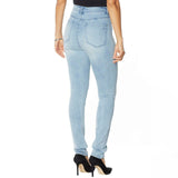 DG2 by Diane Gilman Virtual Stretch Destructed Skinny Jeans Chambray Petite 8