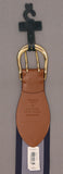 Lauren By Ralph Women's Cornwall II Tan and Navy Stretch Belt