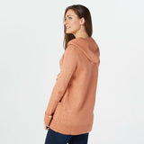 Denim & Co. Button Front Long-Sleeve Sweater With Hood