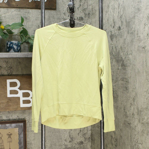 A New Day Women's Pullover Crewneck Sweatshirt Yellow Green Small