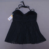 Kona Sol Women's Crochet Flyaway Bandeau Tankini Swim Top