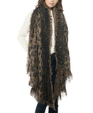 INC International Concepts Women's Leopard Sequin Blanket Scarf
