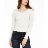 Polly & Esther Women's Junior Fit Cropped Thermal T-Shirt