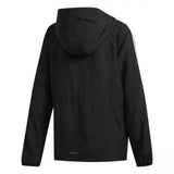 Adidas Women's Full Zip 3 Stripe Cinch Hooded Windbreaker