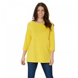 Isaac Mizrahi Live! Plus 3/4-Sleeve Knit Top With Cross Back Detail