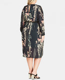 City Chic Trendy Plus Size Floral Vine Dress Navy XL (22W)