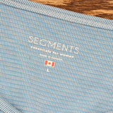 Seg'Ments Women's Essential 3/4 Sleeve V Neck Textured Knit Top Blue Large