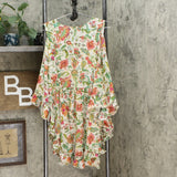 DG2 by Diane Gilman Women's Printed Ruffle Convertible Poncho Blouse