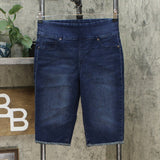 DG2 by Diane Gilman Women's Classic Stretch Pull On Bermuda Shorts Indigo Medium
