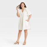A New Day Women's Plus Size Puff Short Sleeve Dress