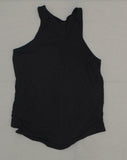 SO Women's Lace Up Front Tank Top Black Medium