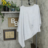 DG2 by Diane Gilman Plus Asymmetric Twist Front Knit Poncho Top