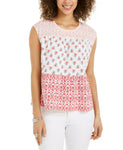 Style & Co. Petite Cotton Tiered Top Spring Embrace PM