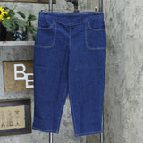 Denim & Co. Women's Pull On V-Yoke Crop Jeans