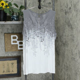 NWT Lisa Rinna Collection Sleeveless Reverse Border Print Tunic Top. A305092 XL