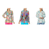 DG2 by Diane Gilman Women's All-Over Print Silk Blend Blouse