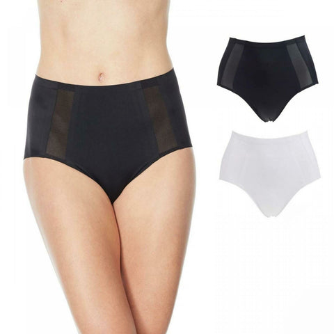 Rhonda Shear 2 Pack Mesh Detail Panties Black/ White Small