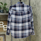 NWT Polly & Esther Juniors' Plaid Button Up Utility Shirt. PW22984MC S M
