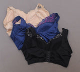 Rhonda Shear 3 Pack Betty Pin-Up Bras with Back Closure and Removable Pads