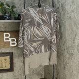 LOGO by Lori Goldstein Women's Rayon 230 Top with Satin Hem Shale Large