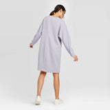 Prologue Women's Long Sleeve Boxy Crewneck Textured Dress