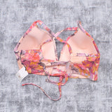 Shade & Shore Women's Lightly Lined V-Wire Crisscross Back Bikini Top