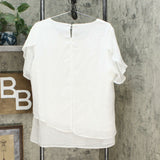 Nina Leonard Women's Plus Size Chiffon Angled Popover Top