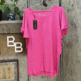 DG2 by Diane Gilman Women's Plus Size Flutter Hi Low T-Shirt