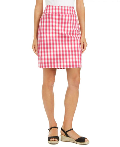 NWT Charter Club Petite Gingham Pull On Skort. 100093709PT Petite Large