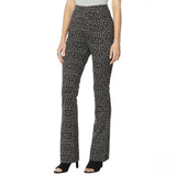 DG2 by Diane Gilman Women's Petite Pull On Ponte Boot Cut Pants Gray Leopard PXL