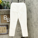 DG2 by Diane Gilman Women's Virtual Stretch Beaded Side Stripe Jeans White 10