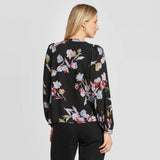 Who What Wear Women's Floral Print Balloon Long Sleeve Blouse