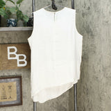 DG2 by Diane Gilman Women's Asymmetric Sleeveless Top White XL