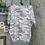 Sweet Romeo Plus Size Thermal Puff Sleeve Camo T-Shirt