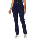 DG2 by Diane Gilman Womens Stretch Zebra Flocked Skinny Jean Indigo Blue 0