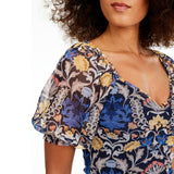 INC International Concepts Women's Floral Ruched Front Top