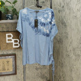 DG2 by Diane Gilman Women's Plus Size Tie Dye Side Tie T-Shirt