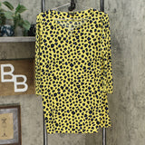 IMAN Global Chic Luxury Resort 3/4-Sleeve Keyhole Tunic Top Yellow Medium