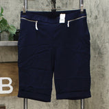 Nina Leonard Women's Plus Size Cuffed Pull On Bermuda Shorts