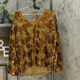 LaBellum by Hillary Scott Women's Plus Size Sequin Bell Sleeve Blouse Top