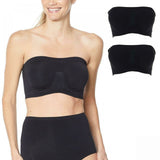 Rhonda Shear 2 Pack Underwire Bandeau Bras Black / Black 2X