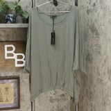 DG2 by Diane Gilman Women's Plus Size Pleat Front Dolman Top