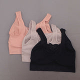 Rhonda Shear 3 Pack Cotton Blend Ahh Bras With Lace Inset