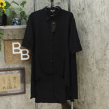 DG2 by Diane Gilman Women's Drama Button Front Hi Low Blouse