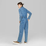 Wild Fable Women's Long Sleeve Collared Zip Front Utility Jumpsuit