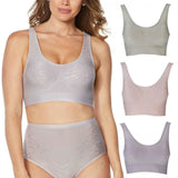Rhonda Shear 3 Pack Jacquard Ahh Bras With Removable Pads Pastels Large